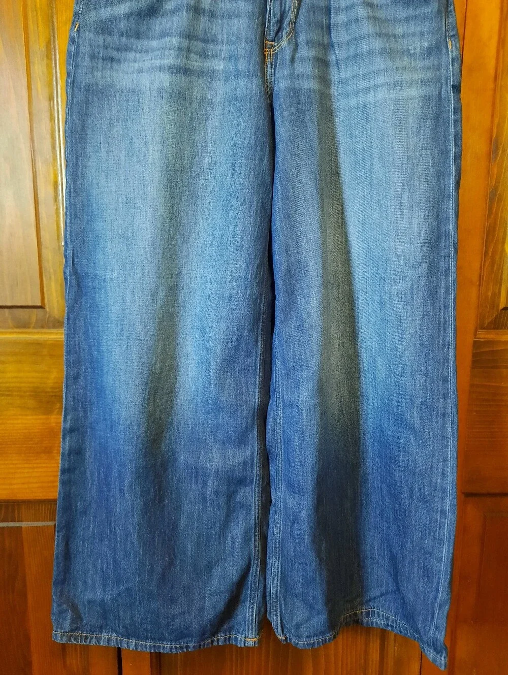 🛍 H&M Divided Cotton Blend Dark Wash Mid-rise Wide Leg Denim Jeans Size 4